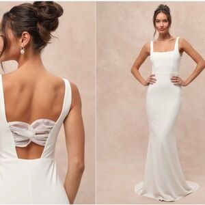 LULUS Bridal Wedding Elegant Sophisticated Chic Open Back Trumpet Mermaid Gown